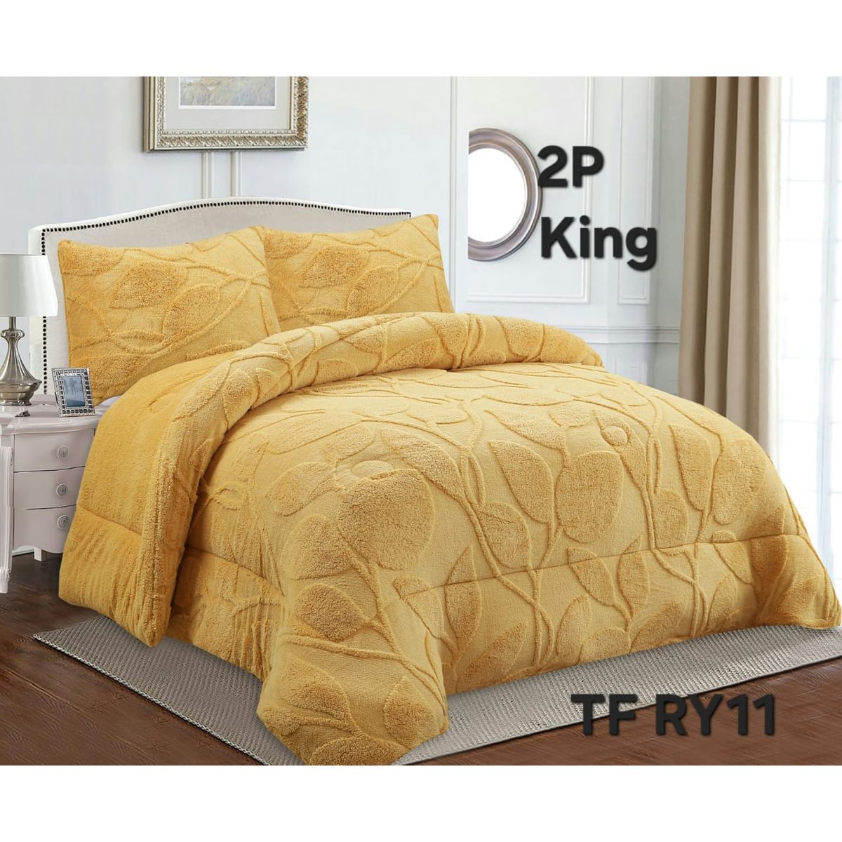 GENERICO - Cobertor texturizado linea con chiporro 230x250 +  funda de almohada