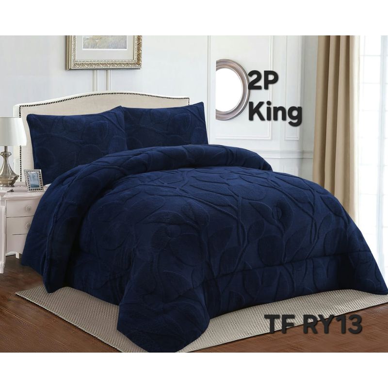 GENERICO - Cobertor texturizado linea con chiporro 230x250 +  funda de almohada