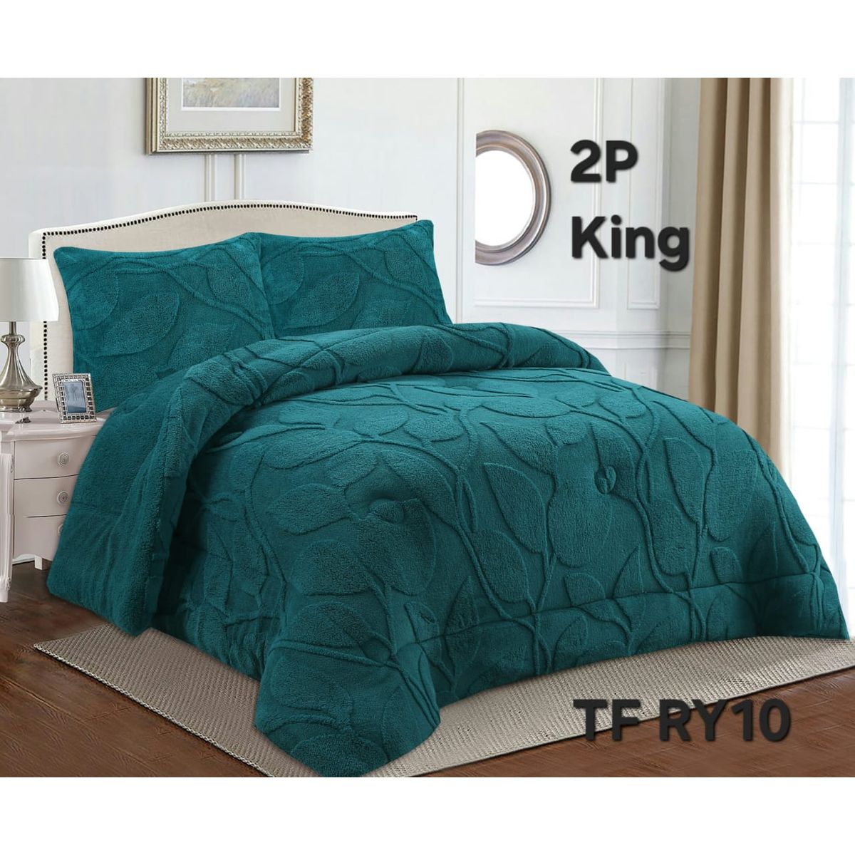 GENERICO - Cobertor texturizado linea con chiporro 230x250 +  funda de almohada