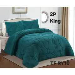 GENERICO - Cobertor texturizado linea con chiporro 230x250 + funda de almohada
