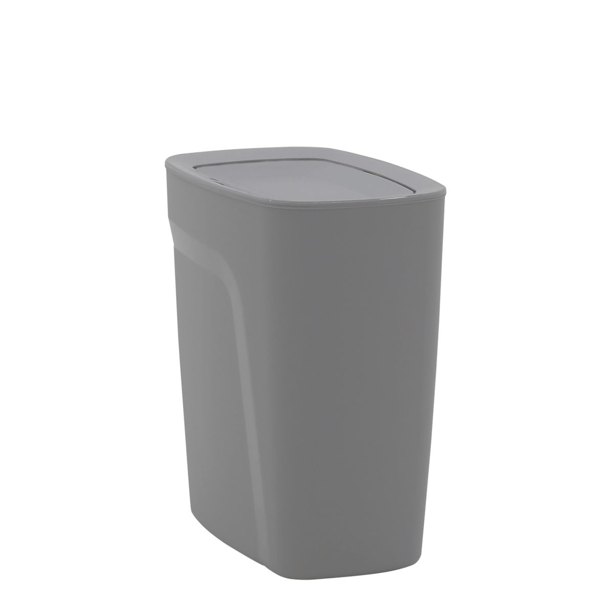 TRAMONTINA - Lixeira Tramontina Compact em Polipropileno Cinza com Tampa Basculante 8,5 L