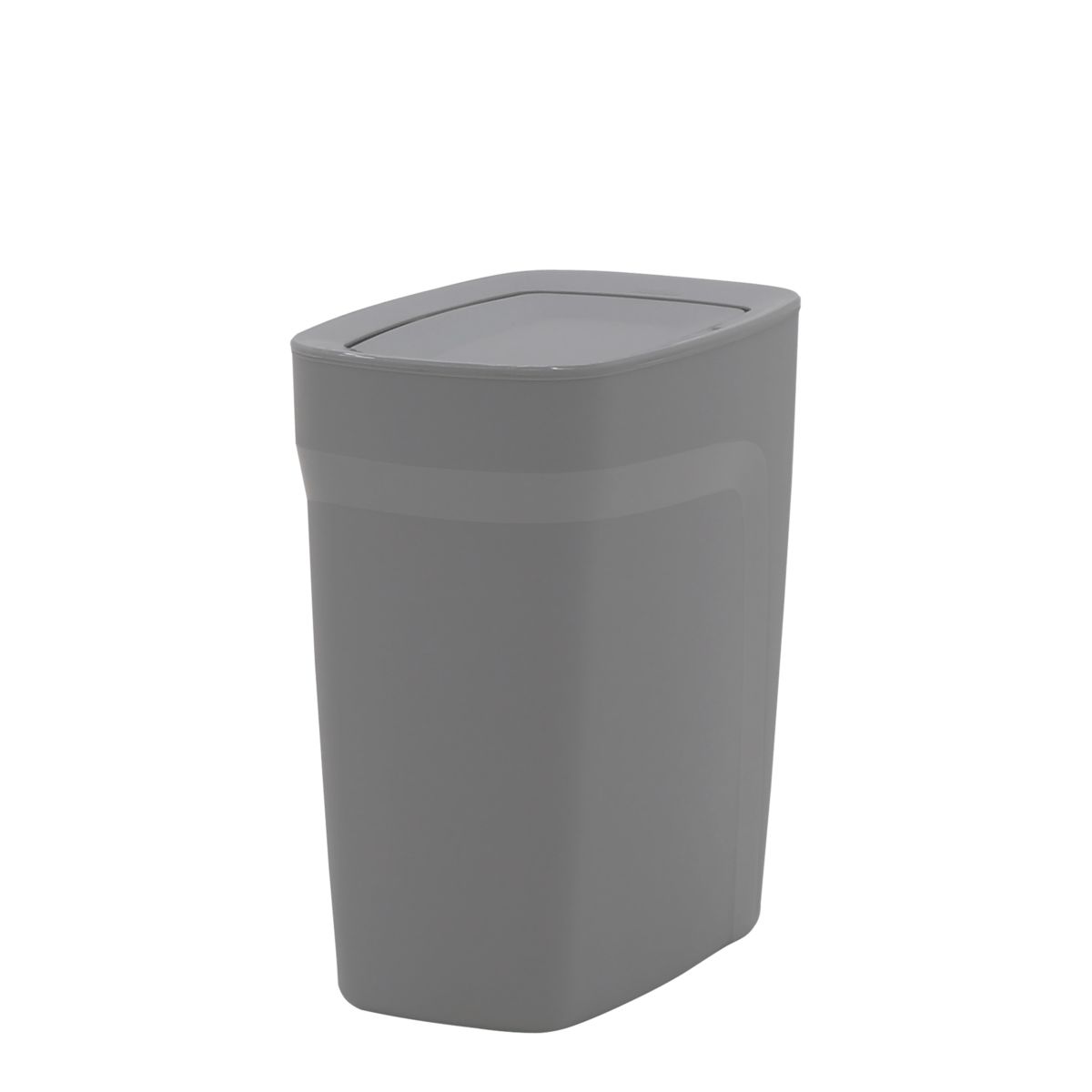 TRAMONTINA - Lixeira Tramontina Compact em Polipropileno Cinza com Tampa Basculante 8,5 L