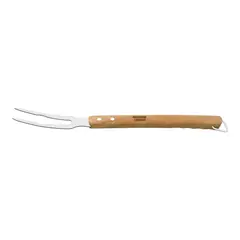 TRAMONTINA - Tenedor trinchante Churrasco con lámina de acero inoxidable y mango de madera 49,5 cm