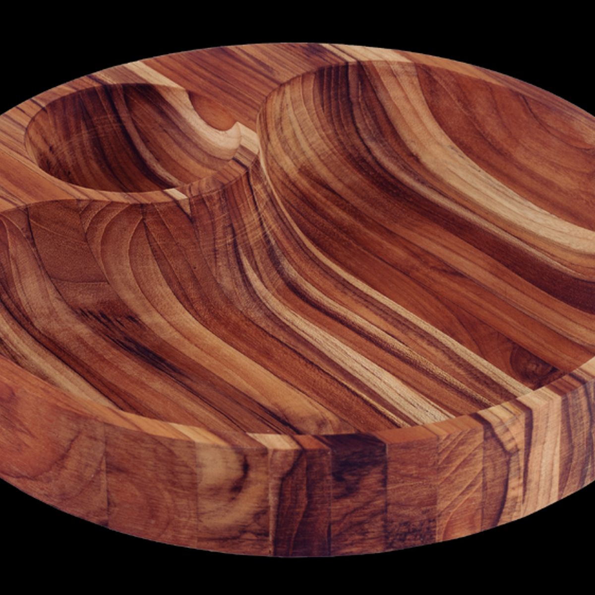 TRAMONTINA - Plato Aperitivo Barbacoa Tramontina Fondo Lateral Madera Teca FSC Acabado Aceite Mineral 31,5x31,5 cm