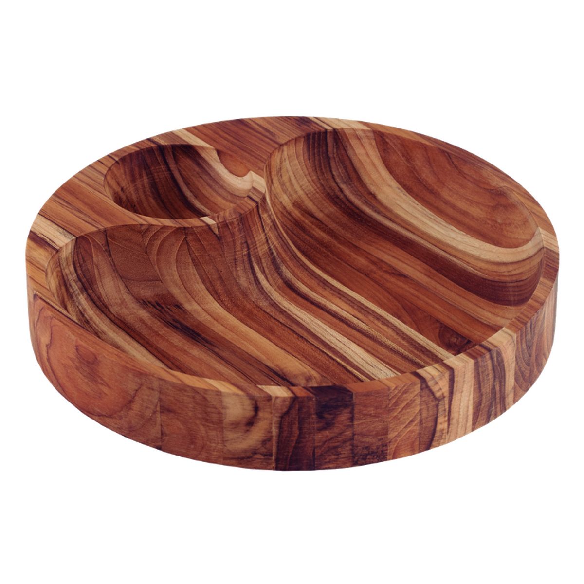 TRAMONTINA - Plato Aperitivo Barbacoa Tramontina Fondo Lateral Madera Teca FSC Acabado Aceite Mineral 31,5x31,5 cm