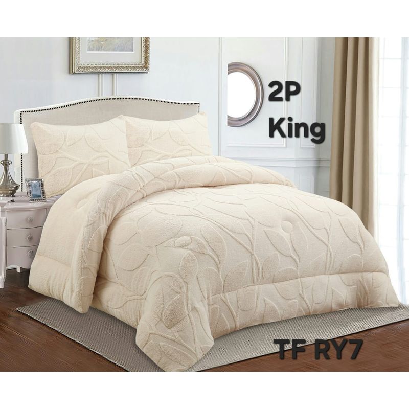 GENERICO - Cobertor texturizado linea con chiporro 230x250 +  funda de almohada