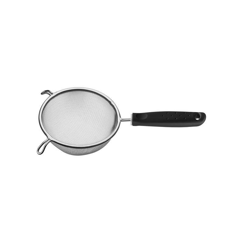 TRAMONTINA - Colador Tramontina Utilitá en Acero Inoxidable con Mango de Polipropileno Negro 13 cm