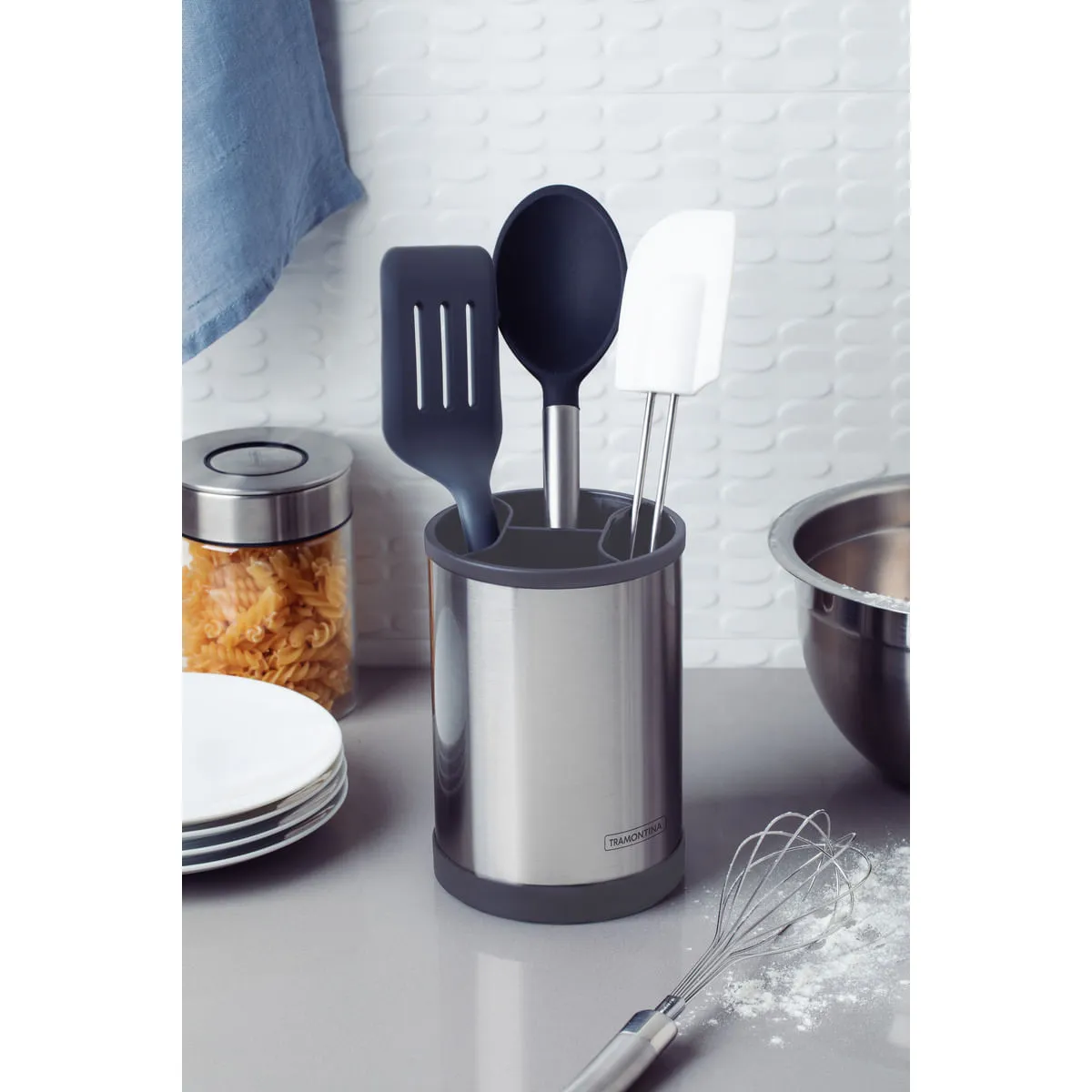 TRAMONTINA - Porta Utensilios Giratorio Tramontina en Acero Inoxidable