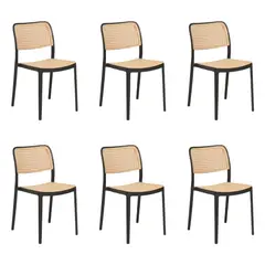 JAVIMATE - Pack 6 Sillas De Plastico Exterior Delta