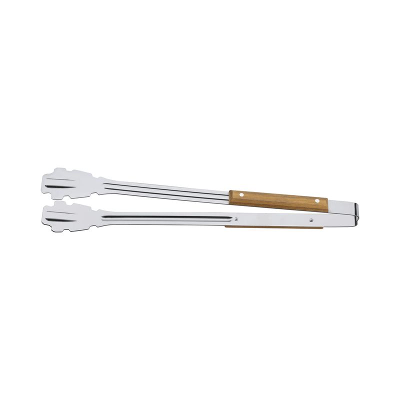 TRAMONTINA - Pinza para Carbón Tramontina Churrasco con Lámina de Acero Inoxidable y Mango de Madera 47,3 cm