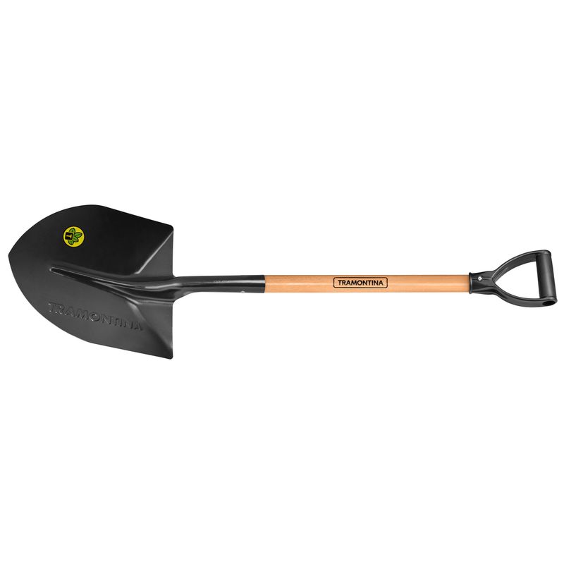 TRAMONTINA - Pala Punta Huevo con Mango Madera 71x29 Cm Empuñadura Curva
