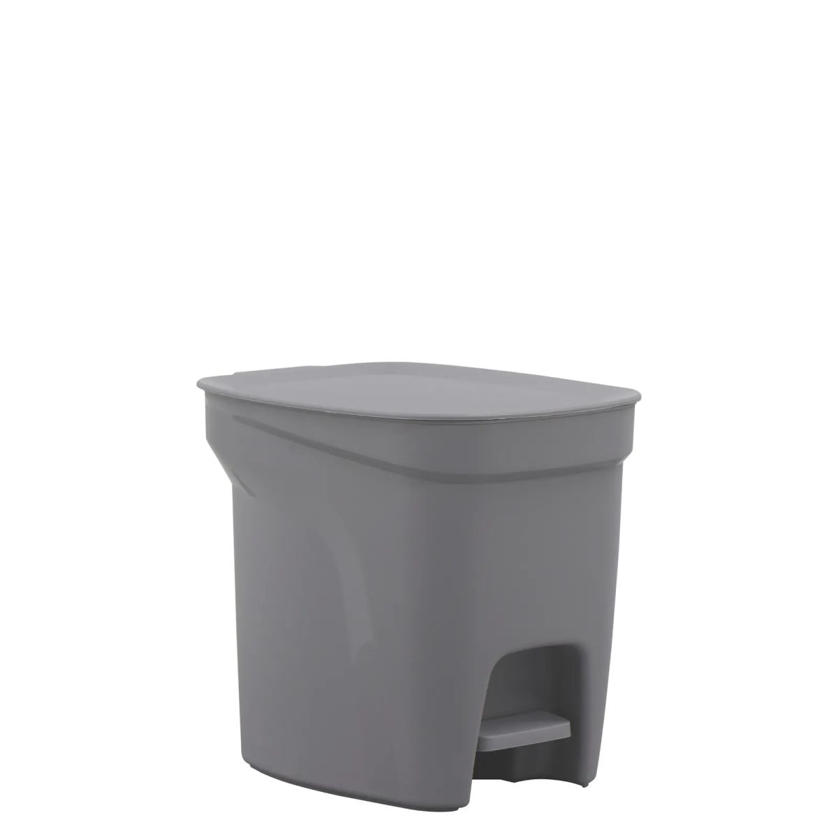 TRAMONTINA - Basurero Tramontina Compact Pedal en Polipropileno Gris con Asta en Acero Galvanizado 7 L