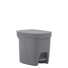 TRAMONTINA - Basurero Compact Pedal en Polipropileno Gris con Asta en Acero Galvanizado 7 L