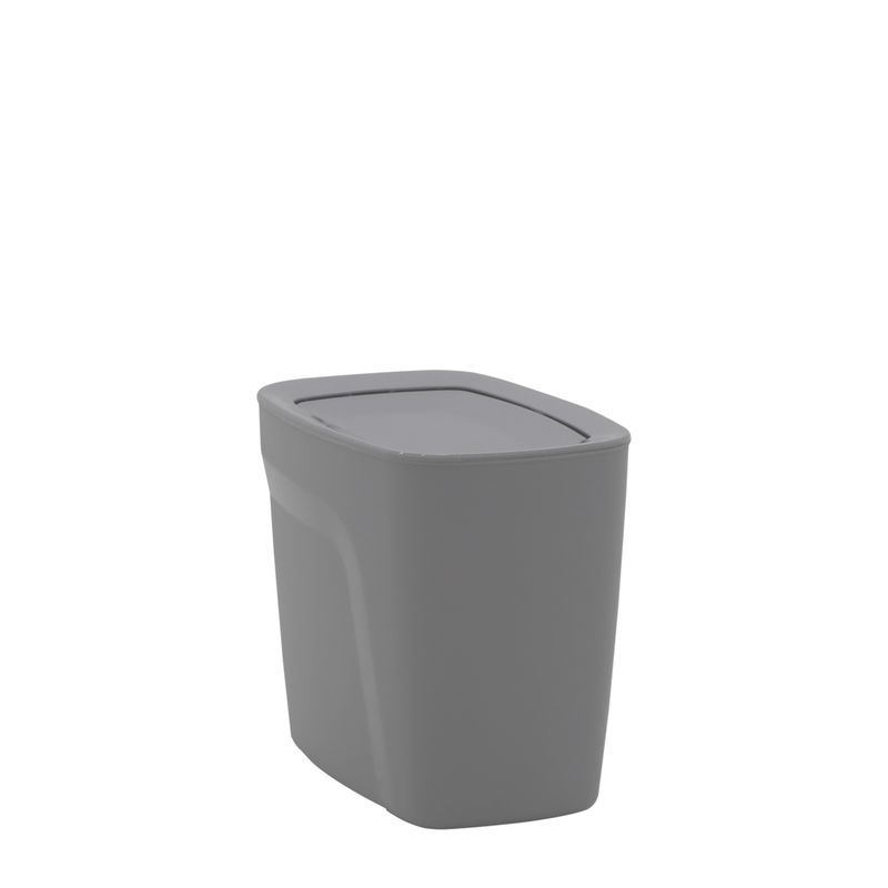 TRAMONTINA - Lixeira Tramontina Compact em Polipropileno Cinza com Tampa Basculante 6,5 L
