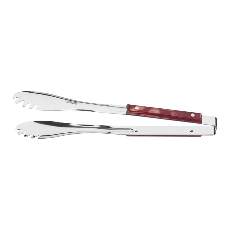 Pinza para Carne Churrasco con Lámina de Acero Inoxidable y Mango de Madera Tratada Polywood Rojo
