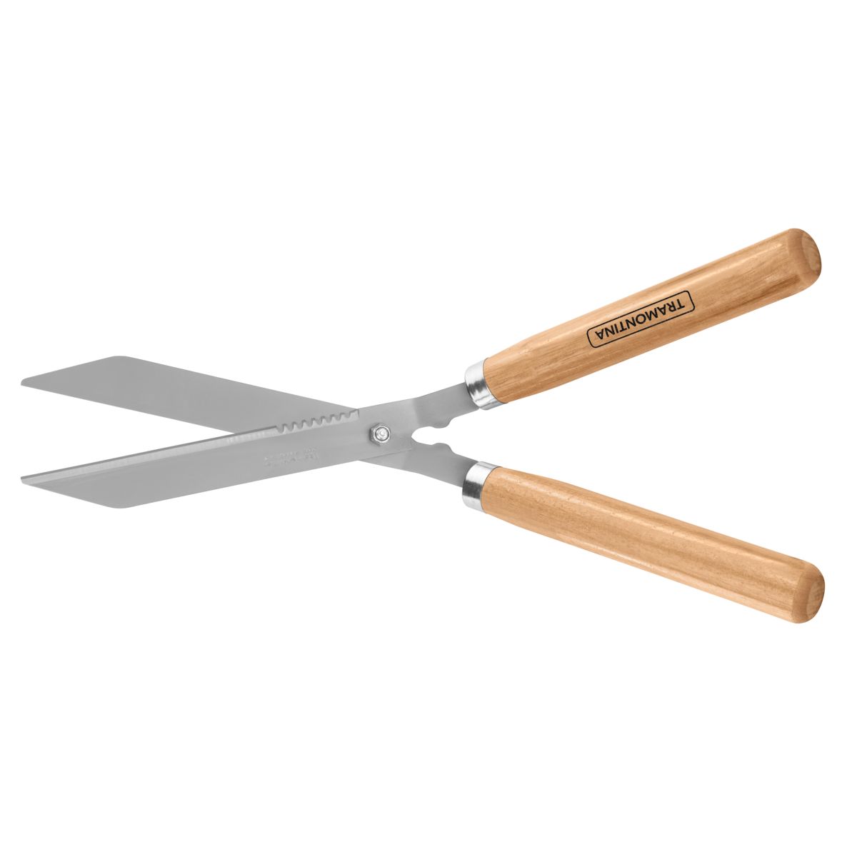 TRAMONTINA - Tijera para Cerca Viva/Césped Tramontina con Lámina Dentada Metálica y Mango de Madera