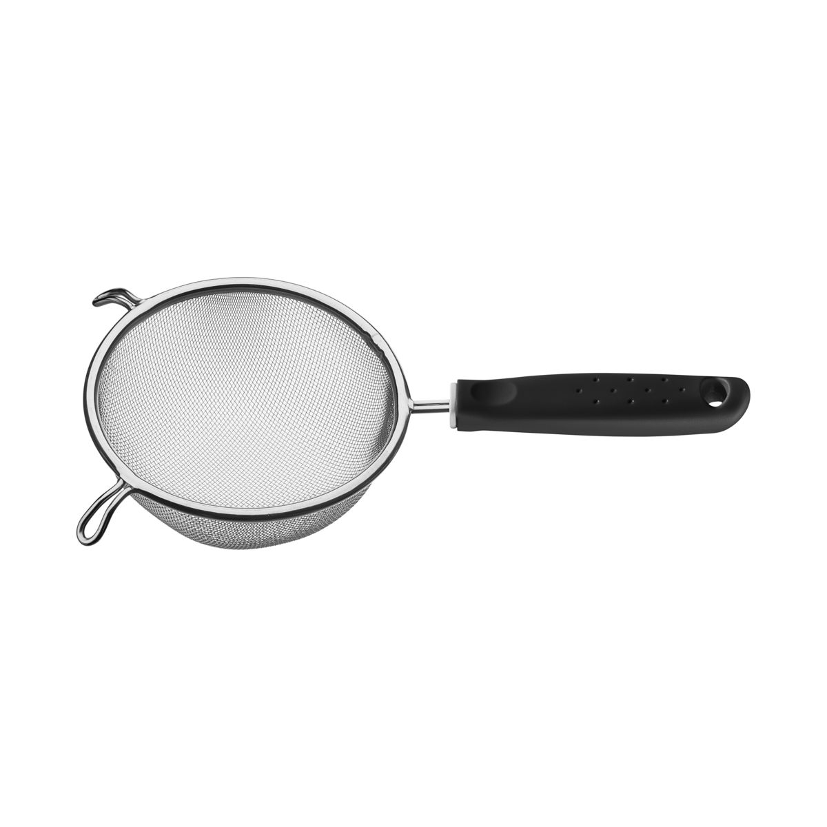 TRAMONTINA - Colador Tramontina Utilitá en Acero Inoxidable con Mango de Polipropileno Negro 17 cm