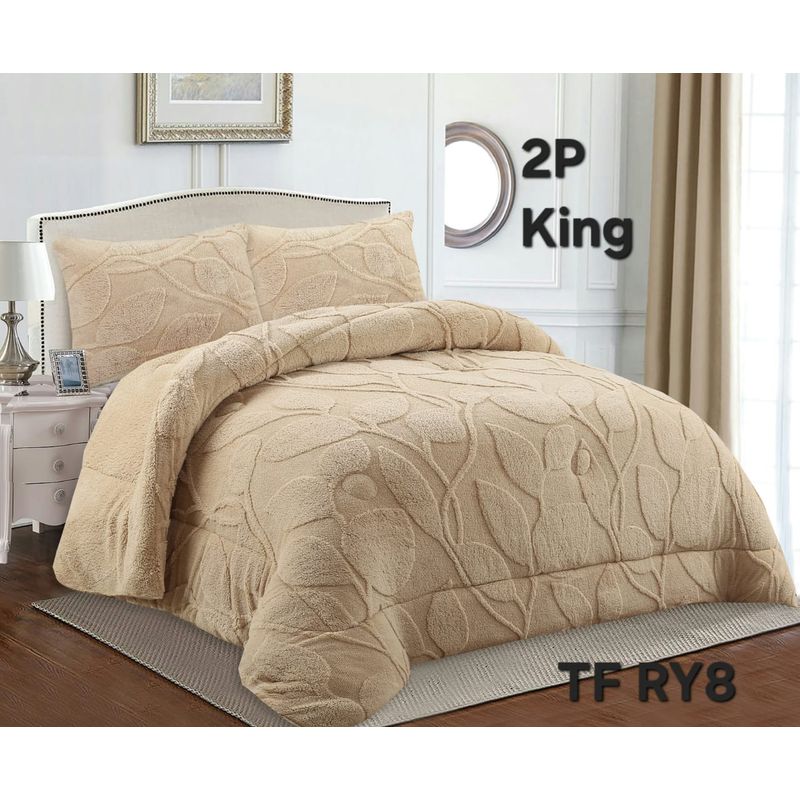 GENERICO - Cobertor texturizado linea con chiporro 230x250 +  funda de almohada