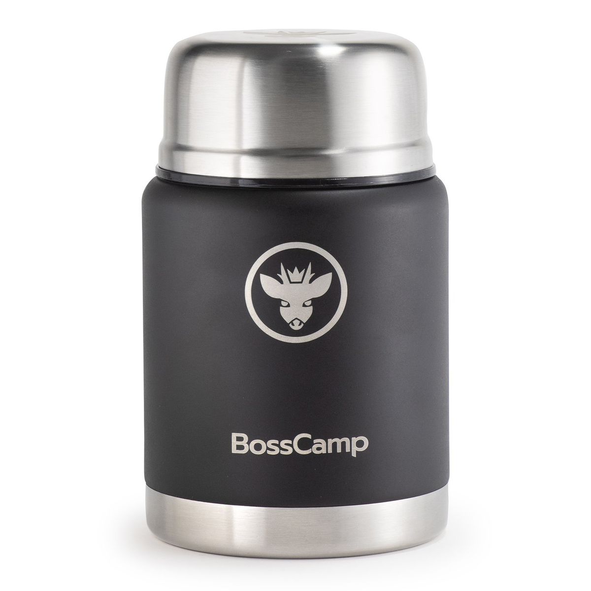 BOSSCAMP - Termo Comida BossCamp 500 ml Acero Inox Bolso Cuchara Negro