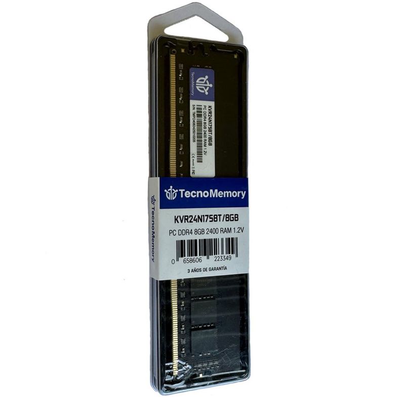 GENERICO - Memoria ram TecnoMemory PC DDR4 8GB 2400Mhz KVR24N17S8T8GB