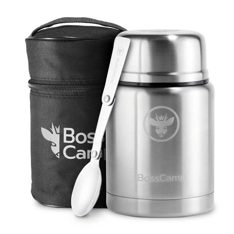 Termo Comida 500 ml Acero Inox Bolso Cuchara Plata