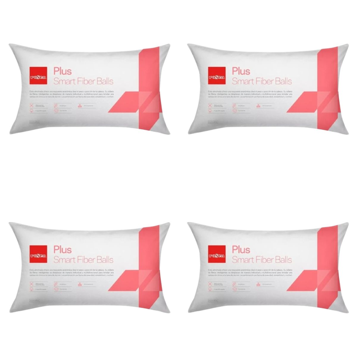 ROSEN - Pack 4 Almohadas Rosen Plus King 50 X 90 Cm