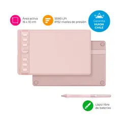 HUION - Tableta Gráfica Digitalizadora Inspiroy 2 S Pink con Scroller - TG