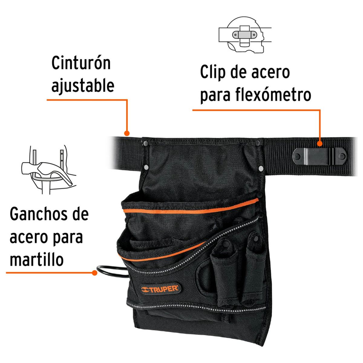 TRUPER - Coleto Portaherramientas 13 Compartimentos Truper 15313