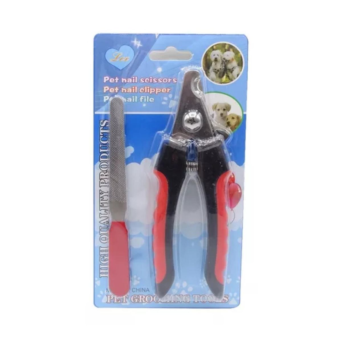 GENERICO - Kit Cortauñas Alicate Con Lima Para Perros Gatos Mascotas