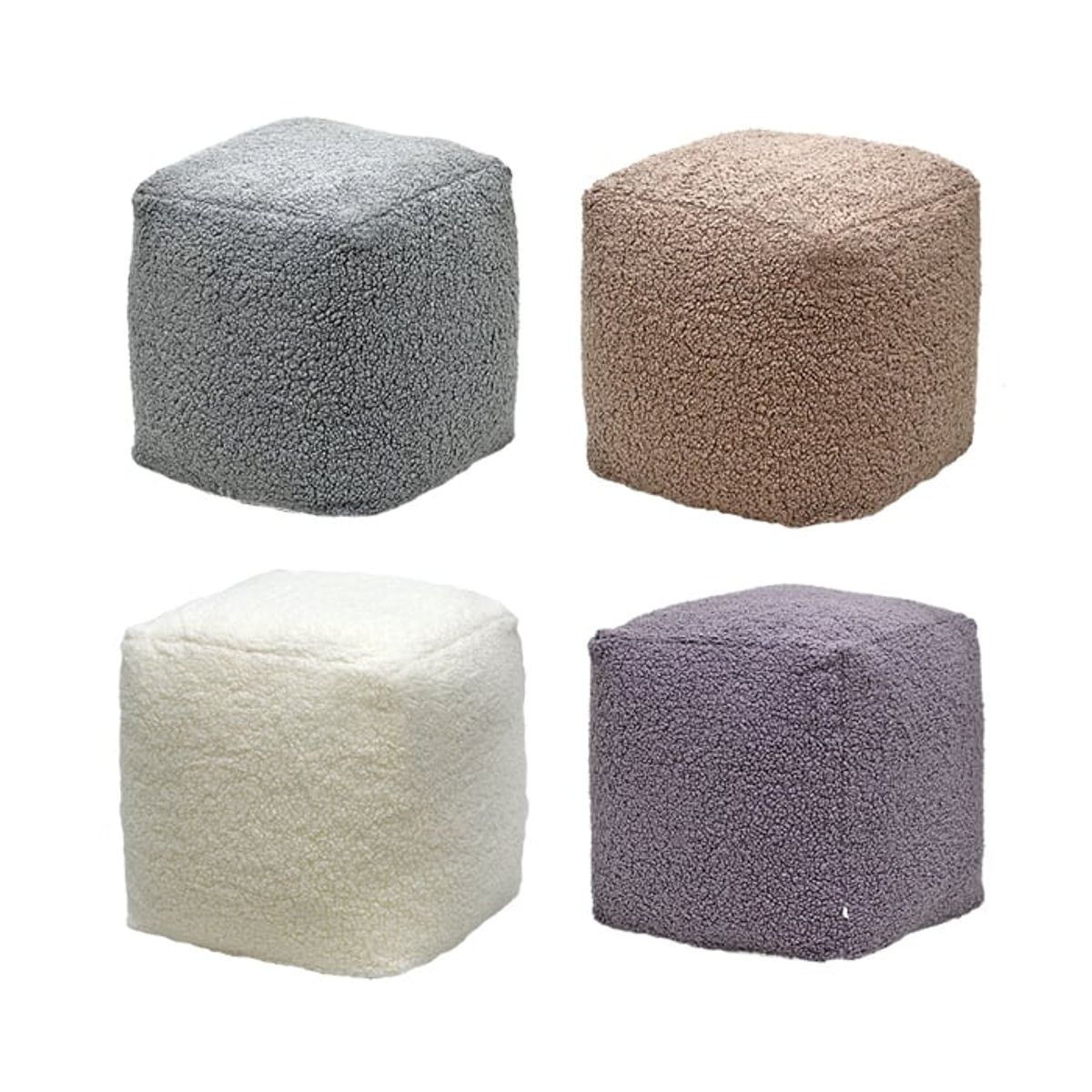 GENERICO - Pouff Cuadrado Gris 2024