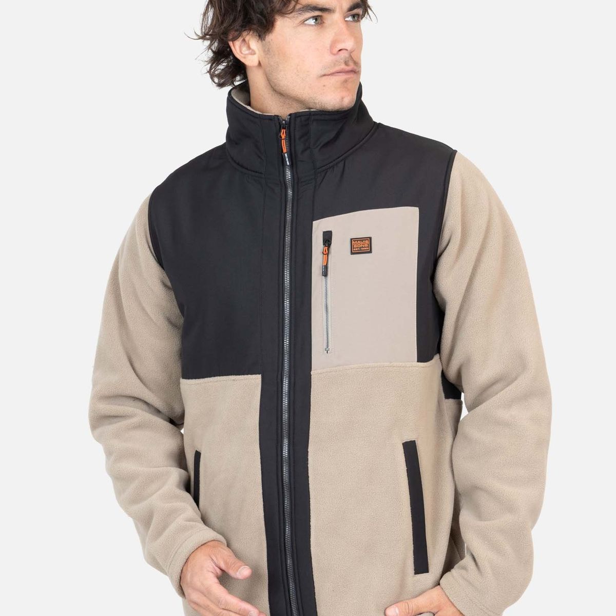 MAUI AND SONS - Poleron Micropolar Tripic Café Hombre Maui And Sons - Café