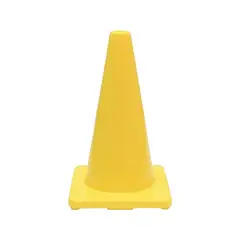 QRUBBER - Cono Vial Amarillo 70cm Base Tradicional sin Cinta