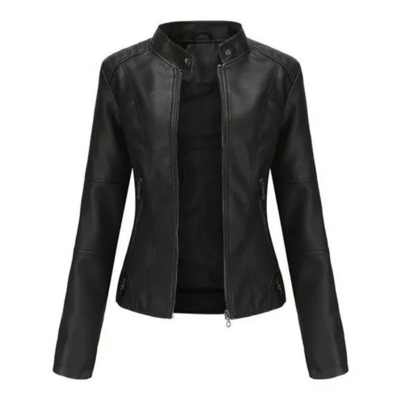 GIOIO - Chaqueta De Cuero Biker Slim Mujer