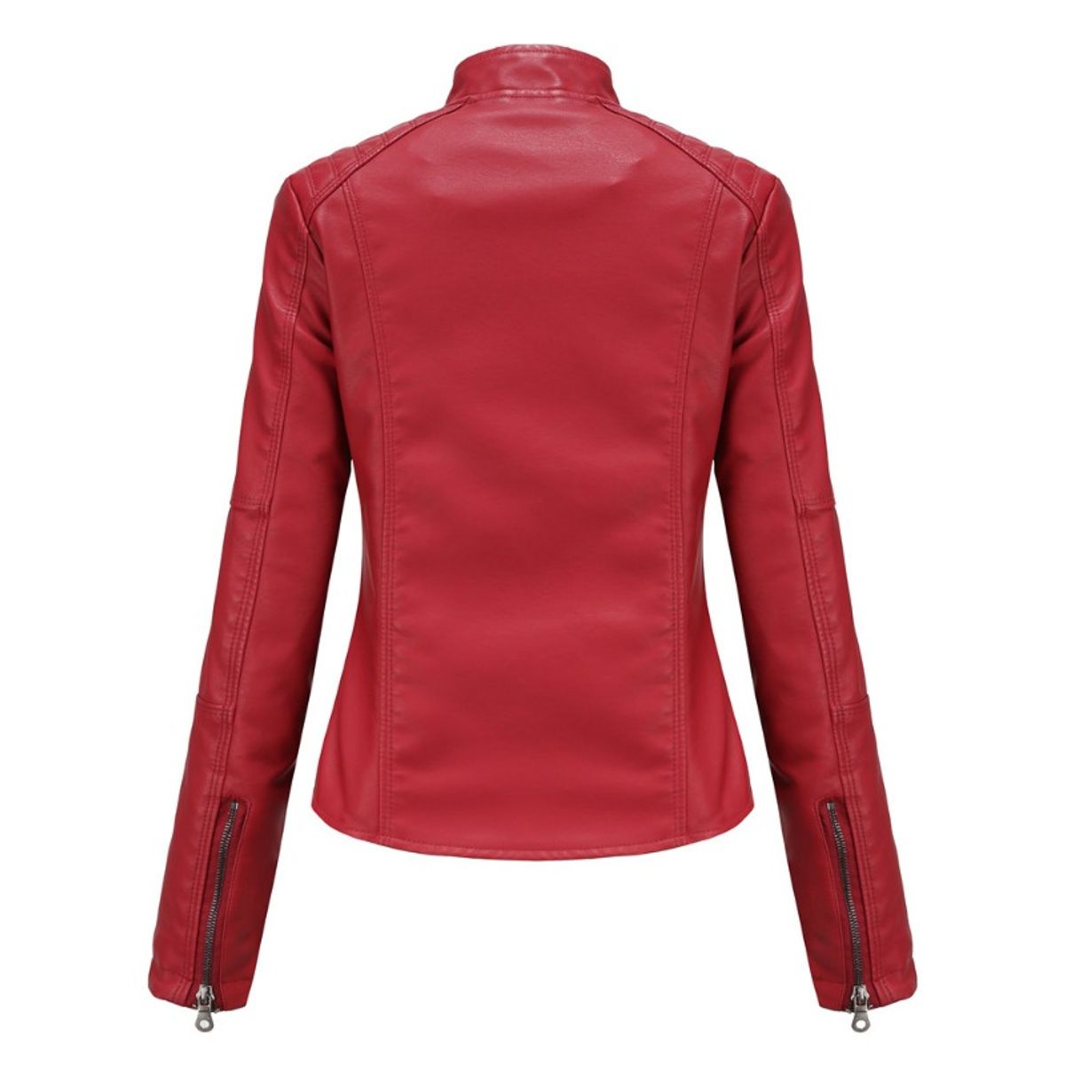 GIOIO - Chaqueta De Cuero Biker Slim Mujer