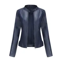 GIOIO - Chaqueta De Cuero Biker Slim Mujer