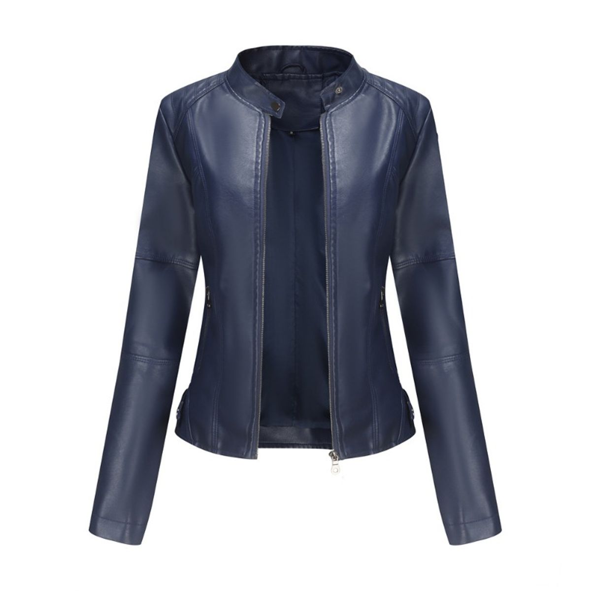 GIOIO - Chaqueta De Cuero Biker Slim Mujer