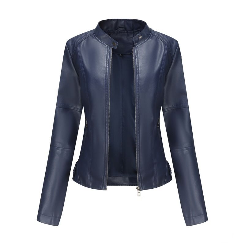 GIOIO - Chaqueta De Cuero Biker Slim Mujer