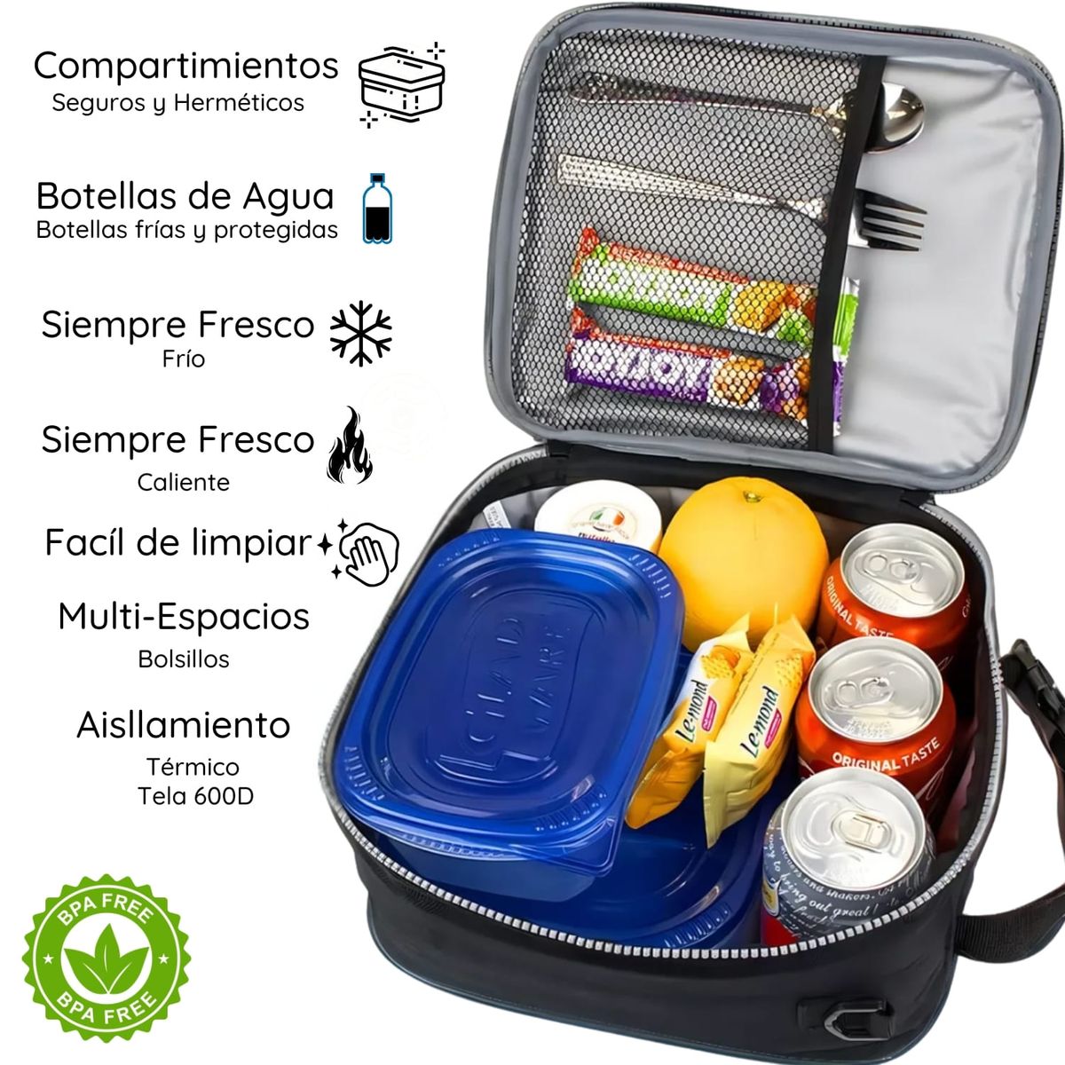 GLOWUP - Lonchera térmica niño niña bolso almuerzo + morral Glowup