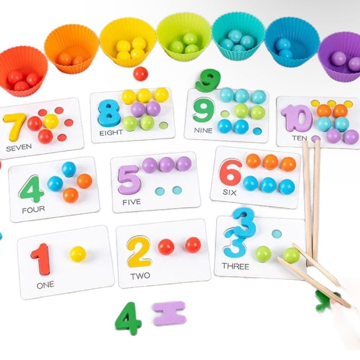 GENERICO - Juego De Clasificacion De Colores Y Conteo Montessori