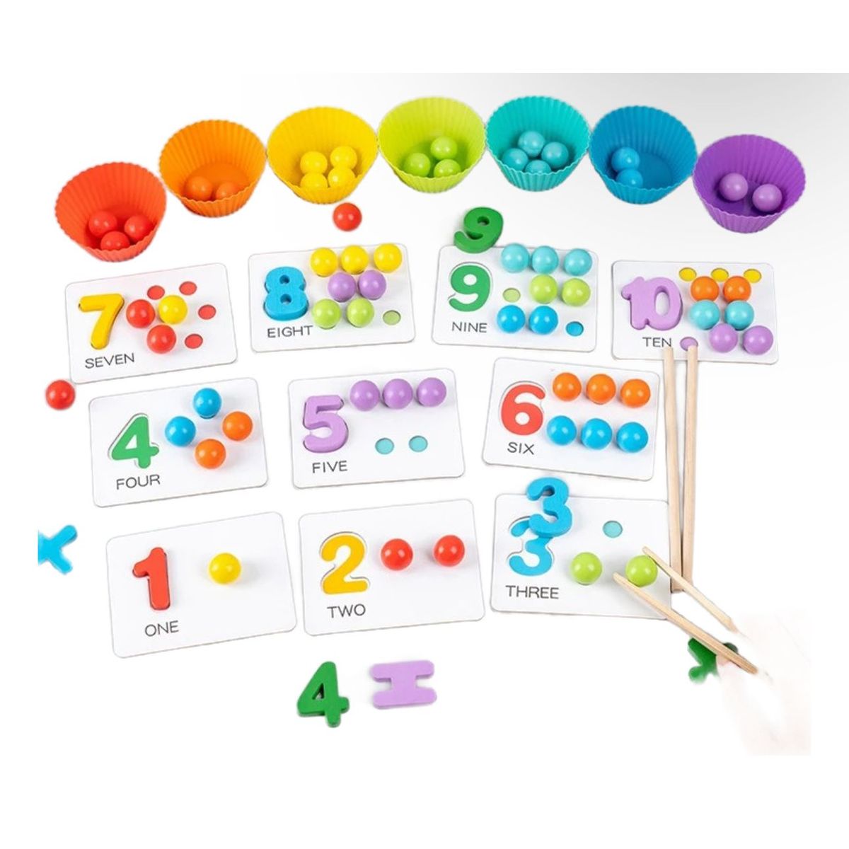 GENERICO - Juego De Clasificacion De Colores Y Conteo Montessori