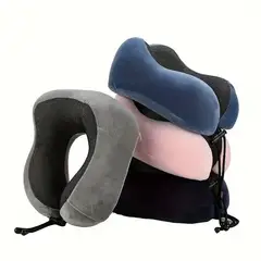 GENERICO - Cojin Cuello de Viaje Color Negro Cervical Auto Oficina
