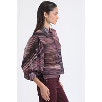 Blusa Gasa Estampada, Burdeo