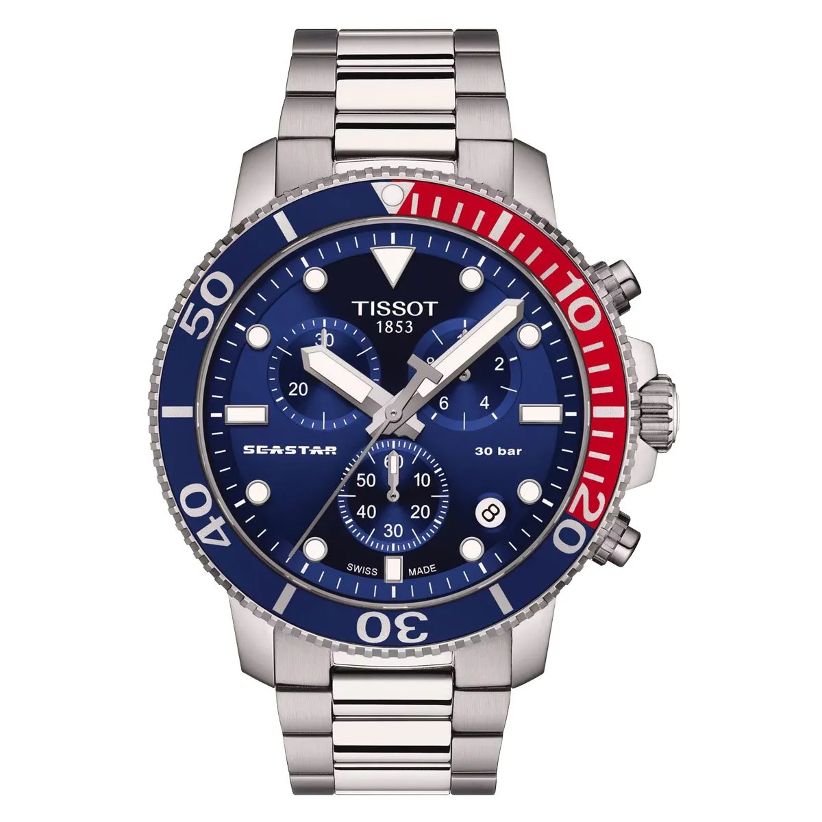 TISSOT - Reloj Tissot Seastar 1000 Quartz Chronograp Acero Azul