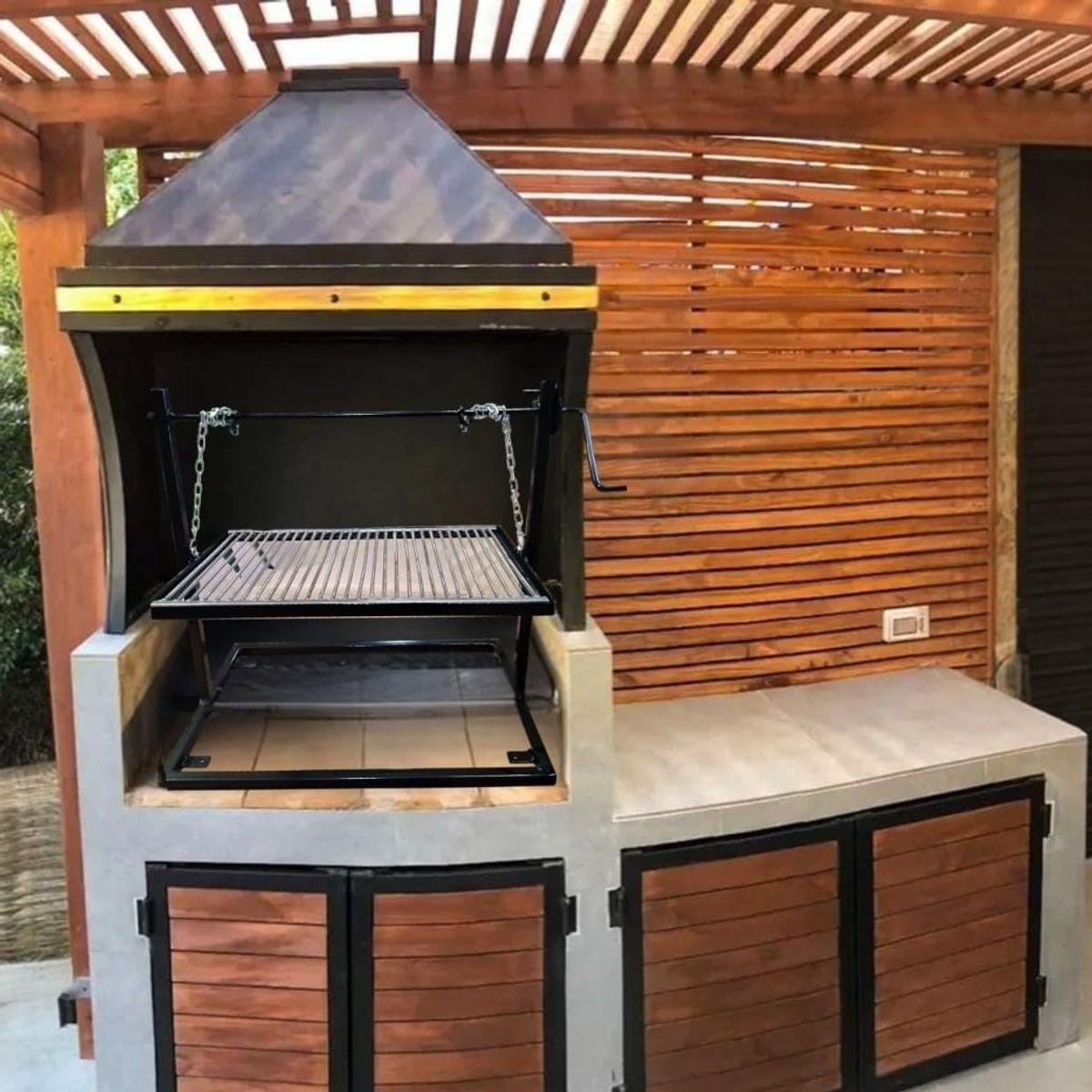 KAS - Parrilla a Carbón Regulable en Altura 100x50 cm