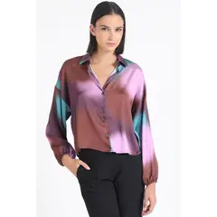 LIOLA - Blusa Satin Estampado Manchas, Rosa