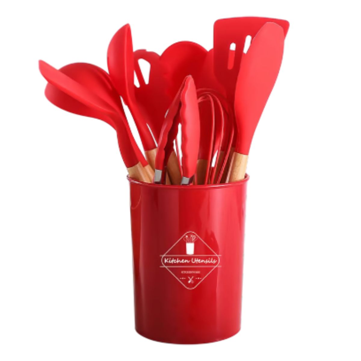 GENERICO - SET UTENSILIOS DE COCINA 12 PZAS ROJO