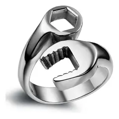 GENERICO - Anillo Con Forma De Llave Tuerca - Plateado
