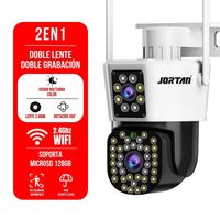 Camara Seguridad Exterior Wifi Doble Lente Fijo + Giratorio PTZ FullHD 1080p