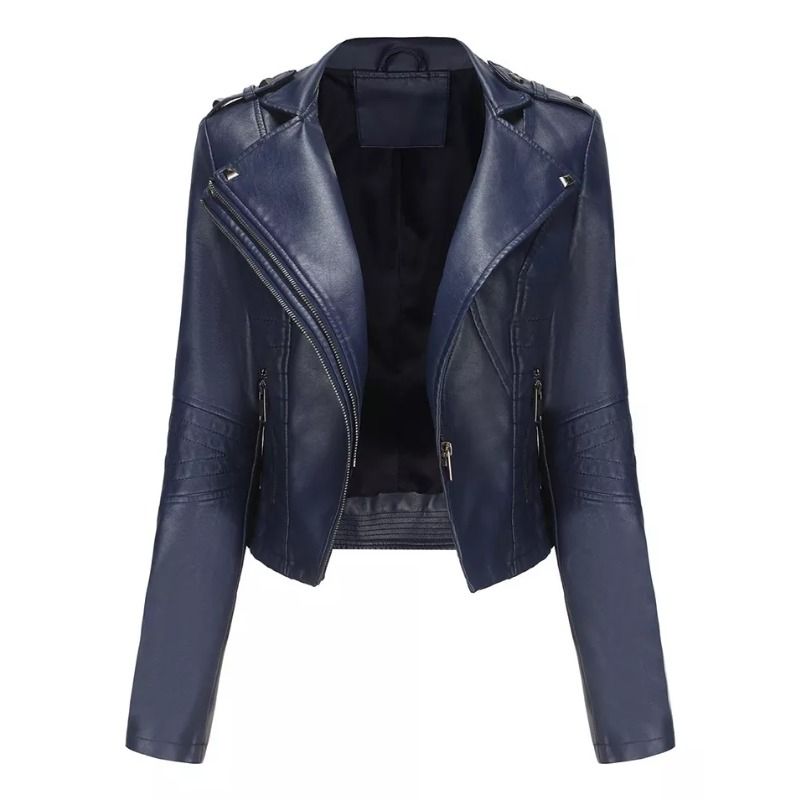 GIOIO - Chaqueta De Cuero Para Mujer Cazadora Cortavientos Para Moto