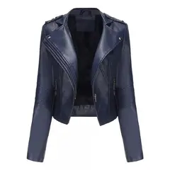 GIOIO - Chaqueta De Cuero Para Mujer Cazadora Cortavientos Para Moto